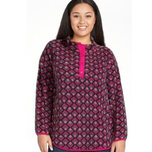 Terra & Sky Women’s Plus Size Quarter Snap Faux Sherpa Pullover, SIZE 2XL, 20-22